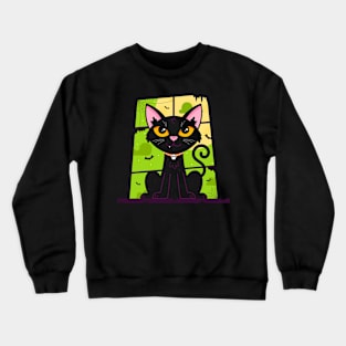 Spooky Kitten Window Crewneck Sweatshirt